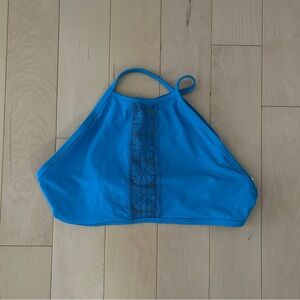 Aerie Blue Criss Cross Crochet Tie Back Bikini Top